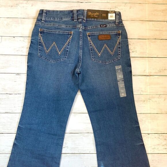 Wrangler Retro Women's Mid-Rise Denim Flare Leg Jeans Pants Size 9 X 32 - Picture 7 of 8